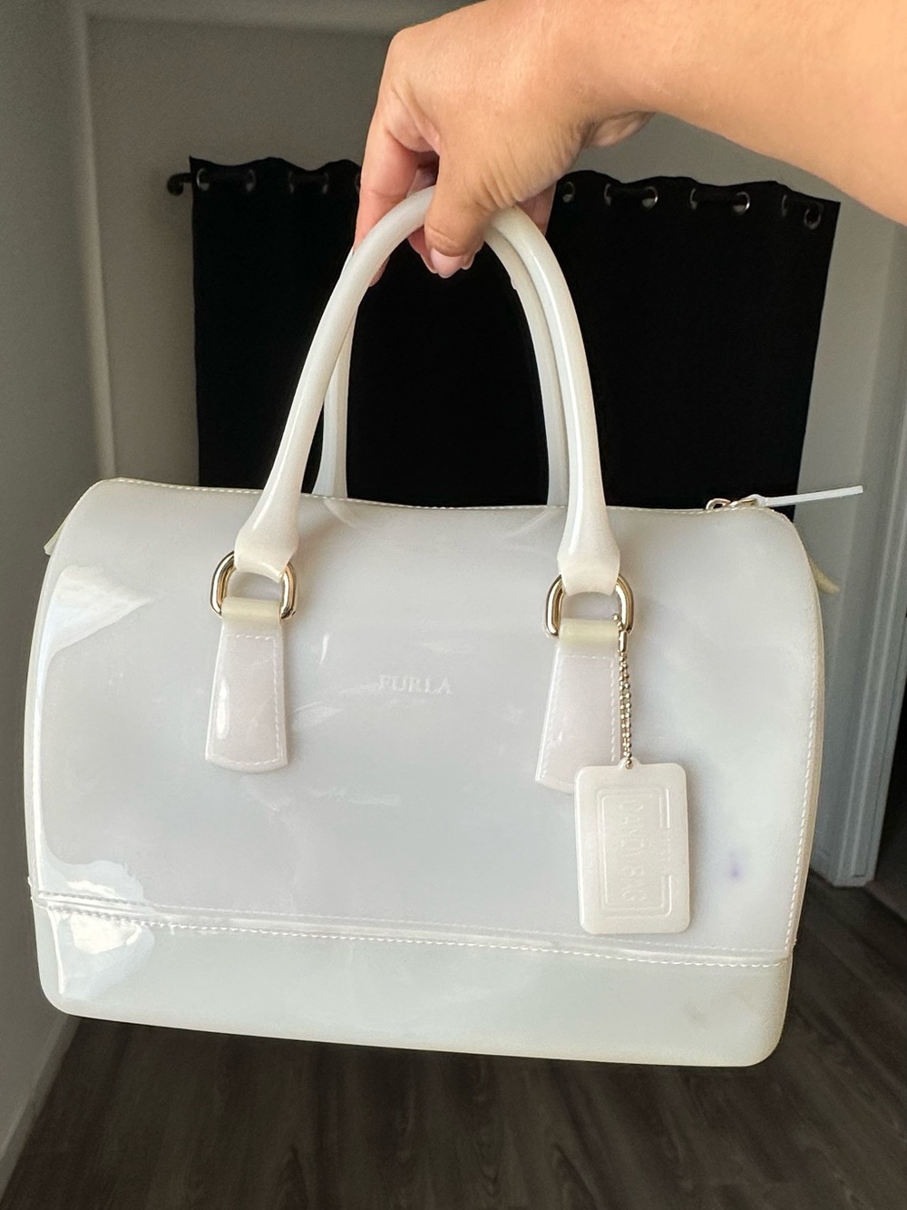 Furla Candy Bag Ivory Pearl White Jelly Satchel